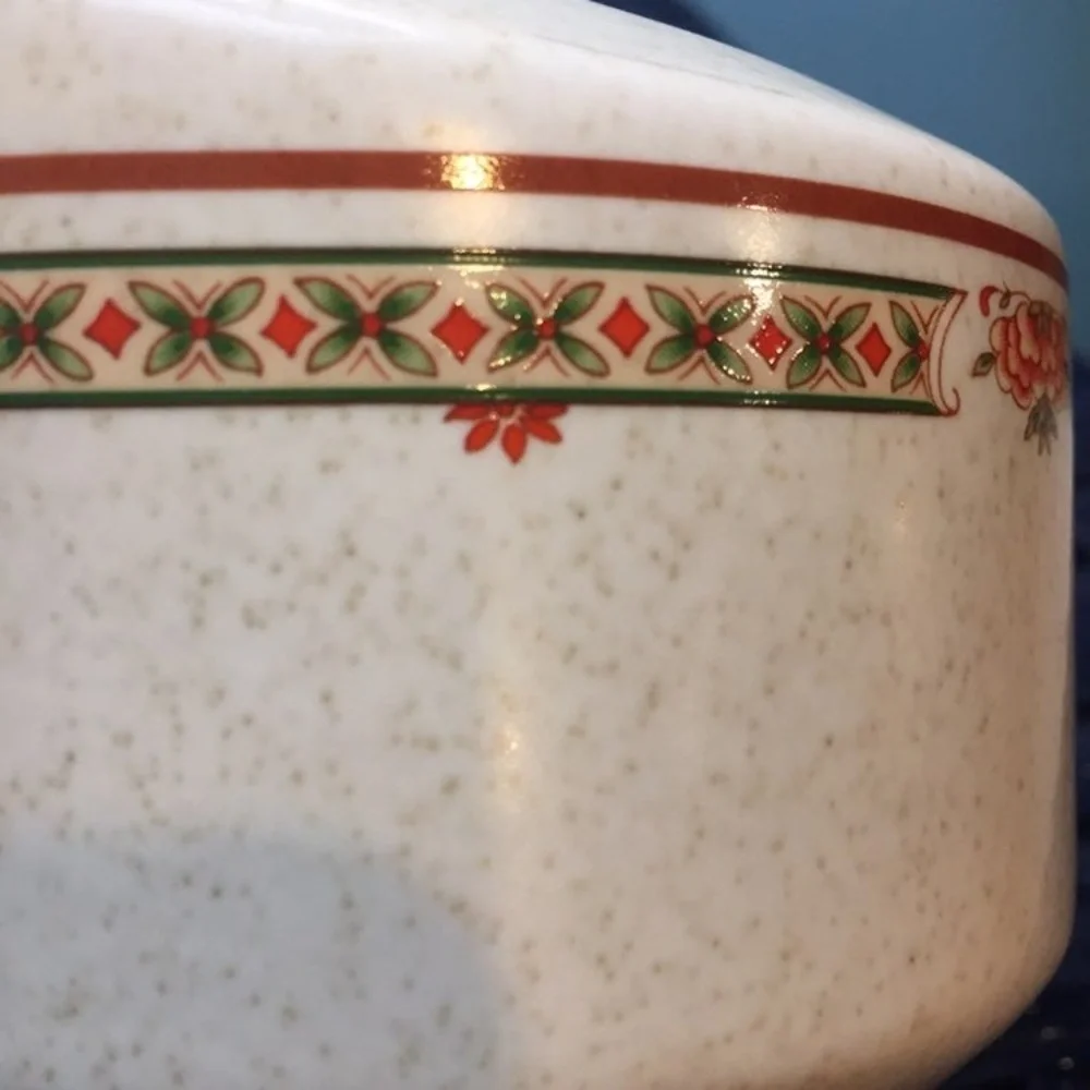 Lenox Temperware Creamer Coral Blossoms tan cream red brown green